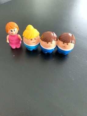 Vintage Little Tikes toddle tots  - 2 boys/1 girl and a Blue Box happy town girl